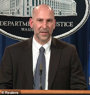 At a press conference on Tuesday afternoon, Steven D’Antuono (left), the head of the FBI’s Washington Field Office, said agents shared the information on the Joint Terrorism Task Forces communications system within 40 minutes of receiving it, He did not say what time that was or even what day it was. Acting US Attorney Michael Sherwin (right) said hundreds would be charged