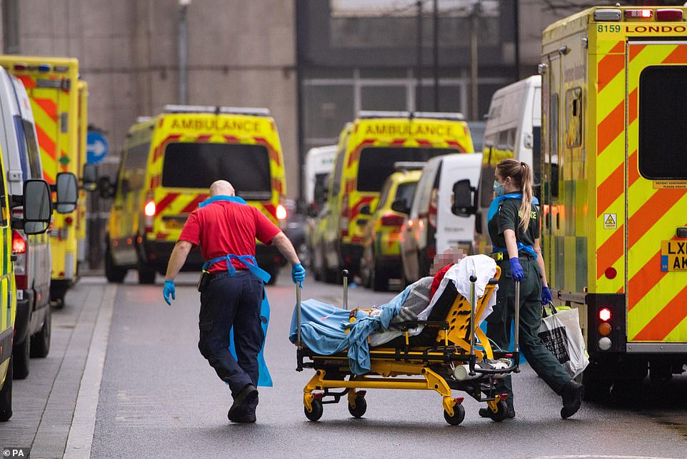 Queues of ambulances were seen outside the Royal London Hospital as Covid cases in the capital rise