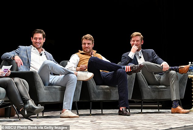Listen up: Craig Conover, Shep Rose and Austen Kroll (L-R) got an ear full from Leva on Thursday night's episode for 'coddling' Dennis in the wake of the incident (Pictured in 2019)