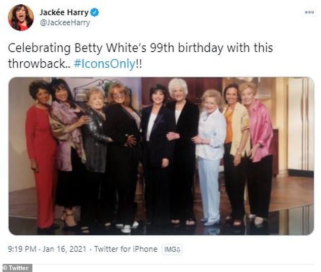Icons: Actress and comedian Jackée Harry shared a throwback photo featuring herself and other leading ladies of classic sitcoms, including Betty
