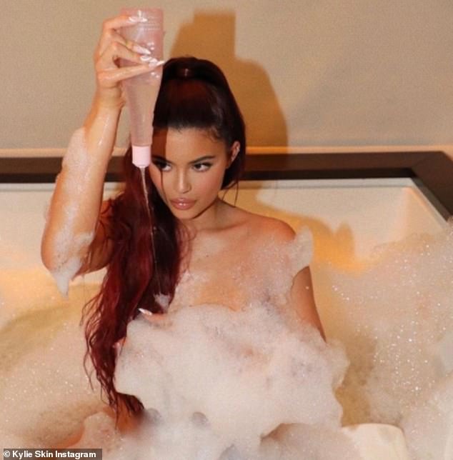 Call a plumber: The 23-year-old was later trolled by fans, one of which who wrote: 'Why is nobody talking about how s**** Kylie Jenner's shower is? The water pressure AND the size of the shower head. Someone get that gal a plumber pronto'