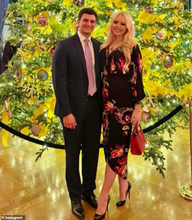 One of the family: Michael has spent an increasing amount of time by Tiffany's side at official White House events, including a Christmas party hosted by President Trump last month
