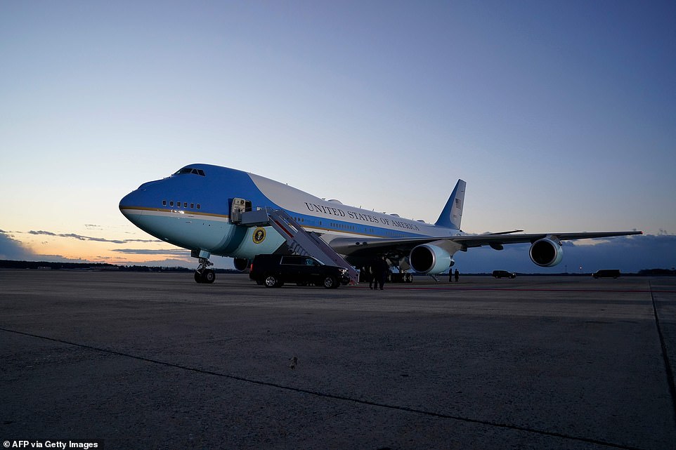 Last flight: Donald Trump can never again fly on Air Force One - the call sign is only used when the president is on board