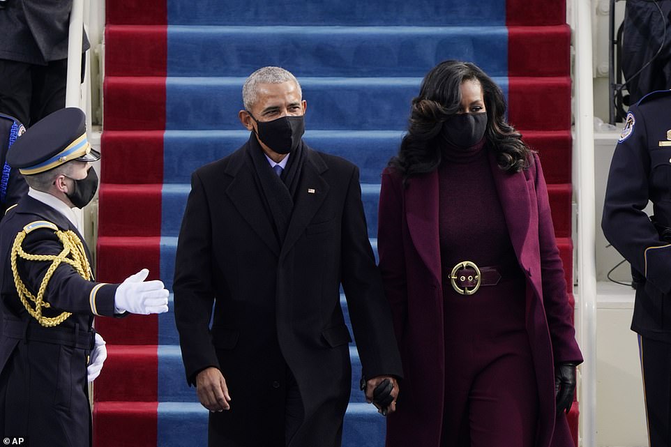 The former president and former first lady attended the event to watch Joe Biden and Kamala Harris be sworn in
