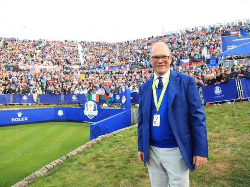 Guy Kinnings at the scene of Ryder Cup victory for Team Europe in Paris