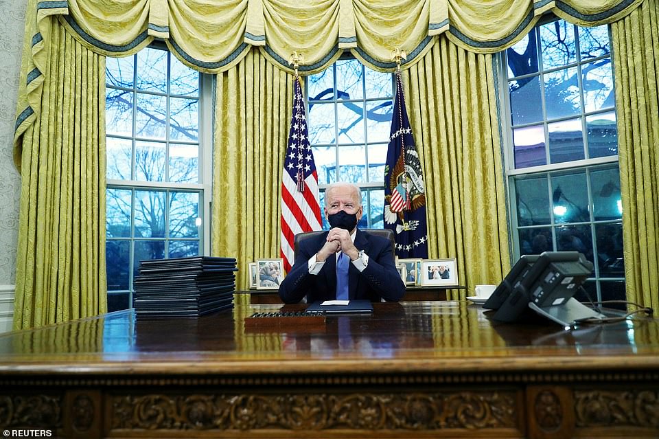 'As we indicated we will sign a number of the executive orders over the next several days to a week and I'm going to start today. The crisis of Covid-19 along with the economic crisis, and the climate crisis, the executive actions that we are signing will help change the course of the crisis,' he said