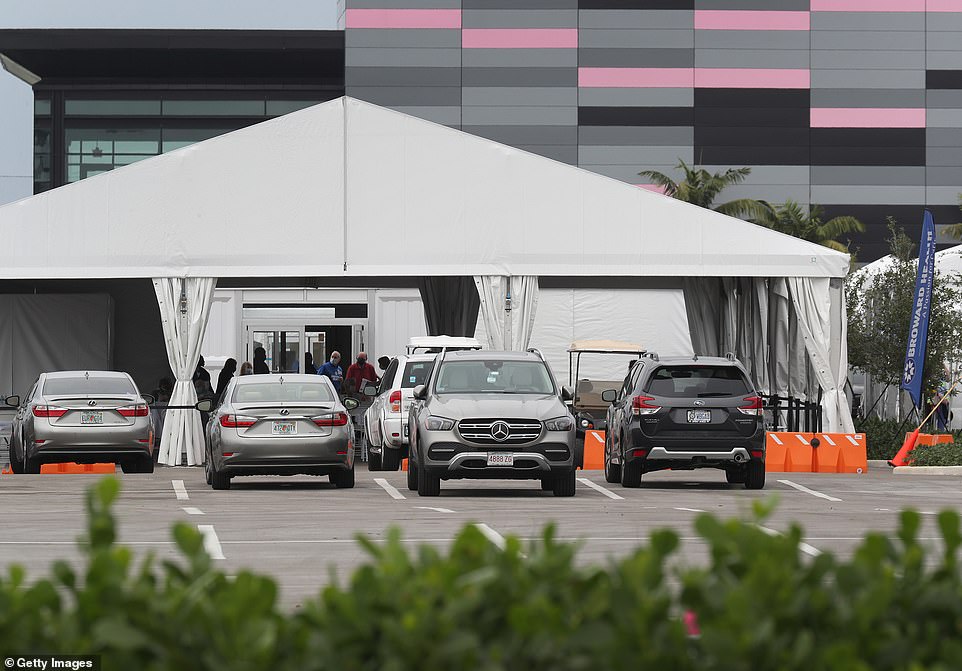 Ford Lauderdale: The Inter Miami stadium in the Florida city is being used as a vaccine site. The Biden administrati
on plans to expand such sites across the country