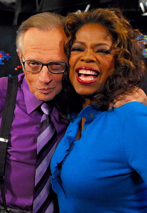 Oprah Winfrey joins Larry King for his 50th anniversary in broadcasting in an interview in April 2007