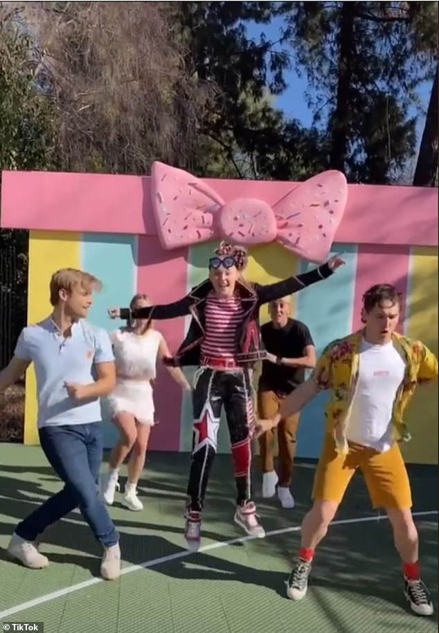 Pride: TikTok star Kent Boyd also shared a clip of JoJo visiting the famous Pride House LA in Los Angeles - a TikTok house dedicated to LGBTQ+ creators
