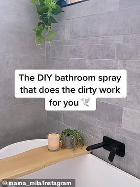 Chantel shared her simple recipe for the bathroom spray (pictured)