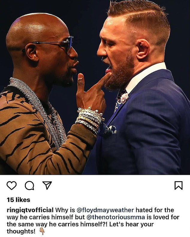 The boxer slammed McGregor and his critics by reacting to an Instagram post comparing them