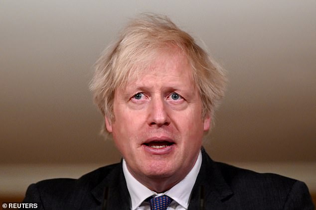 Boris Johnson (pictured) had previously said he was hopeful that lockdown rules in England would last until mid-February when announcing the third-national lockdown earlier this month