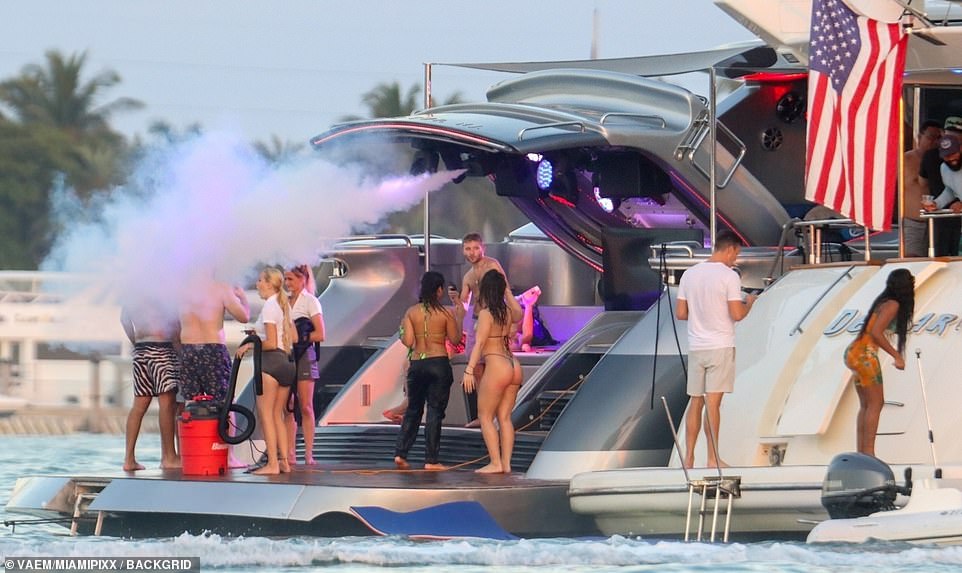 At one point, a smoke machine was in use as the yacht party unfolded