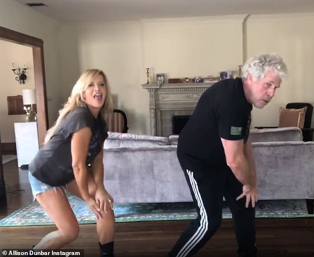 Fun: The couple are seen here having a blast with a dance routine in September