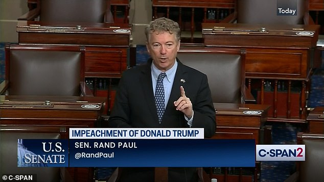 Republican Senator Rand Paul forced the Senate to vote Tuesday on whether the upper chamber can legally hold a trial for Donald Trump