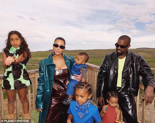 June 21 family portrait: The 40-year-old Keeping Up with the Kardashians star and her estranged husband Kanye West's three-year-old daughter Chicago and 20-month-old son Psalm were born via surrogacy