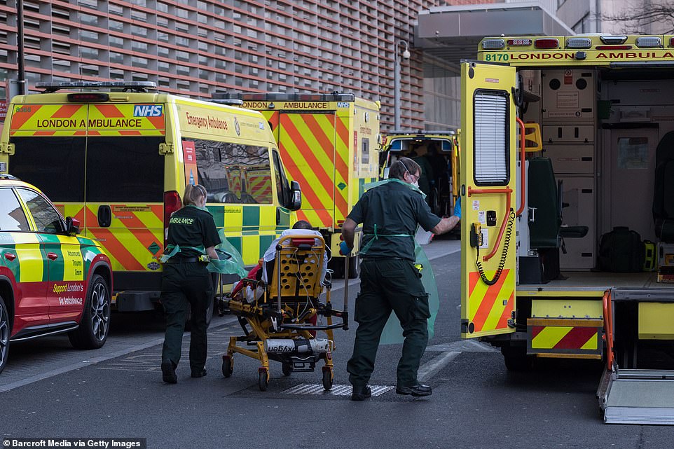 There is no doubt the Government has made many mistakes. The Prime Minister was far too slow to order lockdown last spring. Pictured, medics transport a patient from an ambulance at the Royal London Hospital on January 22