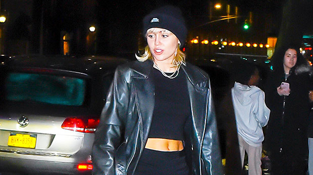 Miley Cyrus Slays In Bike Shorts & Leather Jacket After Announcing Super Bowl Performance