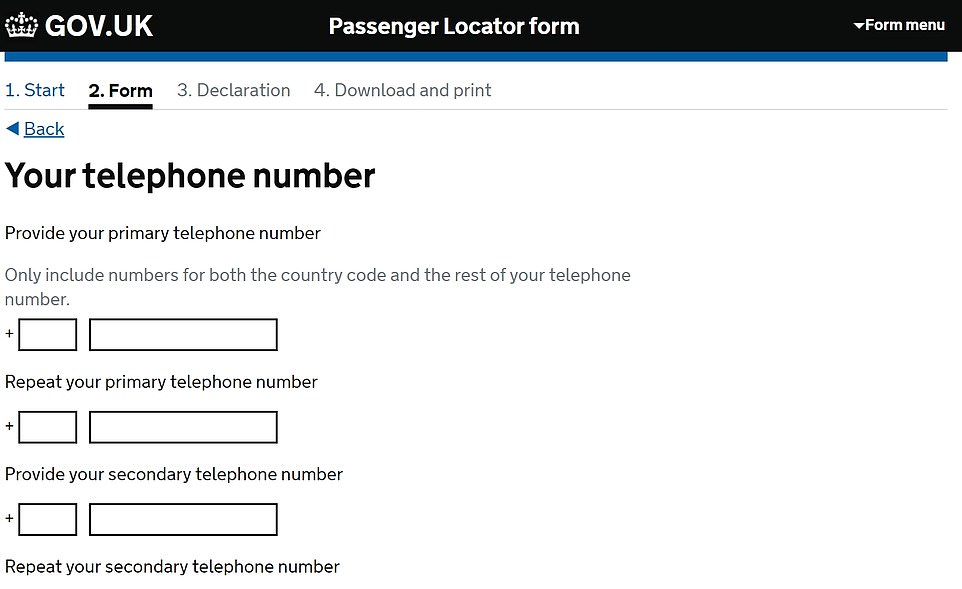 Passenger locator forms are available to download from the UK government website
