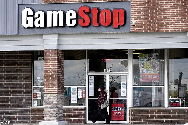 The surge in recent days - GameStop (file image) has increased more than seven-fold to $147.98 from $19 since January 12 - has spurred concerns over bubbles in stocks that hedge funds and other speculative players had bet would fall in value