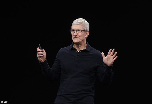 On Apple, Zuckerberg had some harsh words about their upcoming software changes. Pictured: Apple CEO Tim Cook