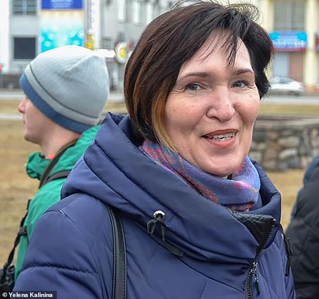 Russian eco activist Yelena Kalinina (pictured) said she thanks the police for helping to bring the pictures of the snowmen to millions of people