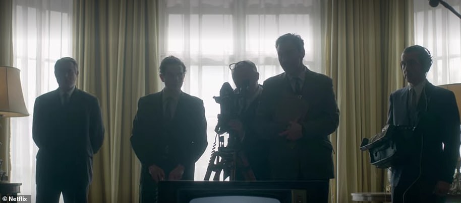 A film crew from the BBC are seen in The Crown. The Netflix show showed scenes of documentary makers filming the Royal Family watch television