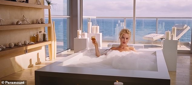 Iconic: Margot made a cameo appearance in the original film back in 2015 as she laid in a bubble bath with a glass of champagne to explain Wall Street trader Lewis Ranieri's mortgage-backed securities, which he is considered the 'father' of