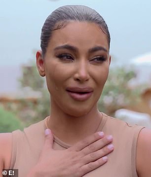 'Seriously ugly cry faces': Kim, 40, gets visibly upset in the emotional clip