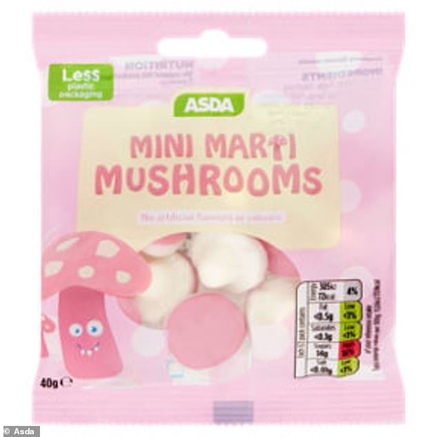 One in three children aged 10 to 11 are overweight or obese, according to Government data, while two-thirds of adults are above a healthy weight. Pictured: Some of Asda's own-brand sweets. It is unclear which items will have new packaging