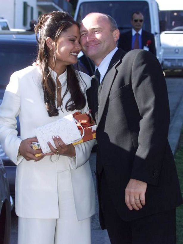 Phil Collins and Orianne Cevey at their civil ceremony in the Beau Rivage hotel in Lausanne, Switzerland in 1999