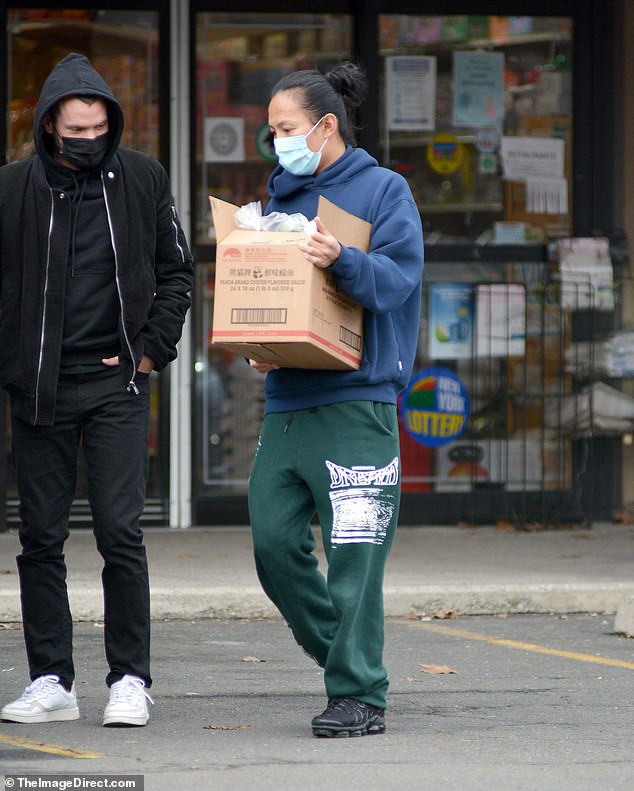 Spotted: Alexander Wang (R) joined a male companion at an Asian supermarket in Scarsdale, New York on Monday in his first sighting since denying a slew of sexual assault and harassment allegations