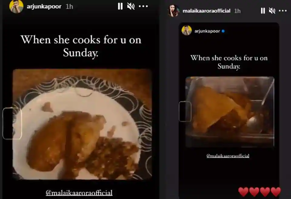 Arjun Kapoor shared a glimpse of lunch prepared by Malaika Arora.
