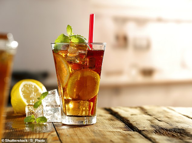 A Long Island (pictured) - made with an array of spirits including gin, rum, tequila, vodka and triple sec mixed with Coke - can contain up to 400 calories
