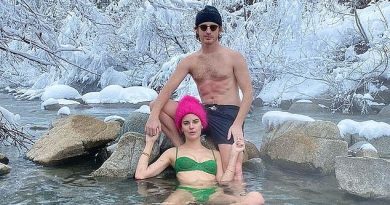 Demi Moore’s daughter Tallulah Willis poses in a bikini as she takes a dip in a SNOW-lined creek