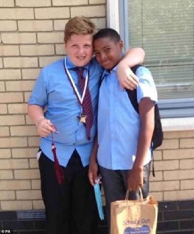 The two have been close friends since school, pictured, and were described as 'like brothers'