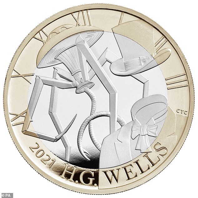 HG Wells fans slammed  the £2 Royal Mint coin commemorating the science fiction novelist after his tripod war machines were seen with a fourth leg