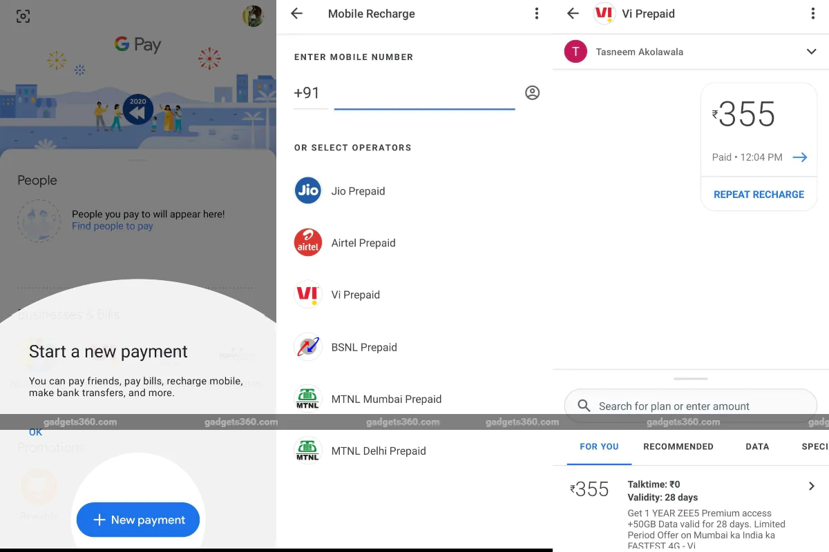 How to Do Mobile Recharge via Google Pay