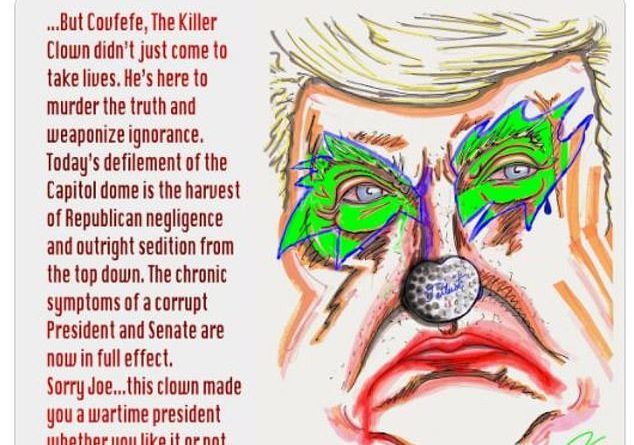 Jim Carrey creates new political piece of ‘Killer Clown’ Donald Trump after Capitol coup