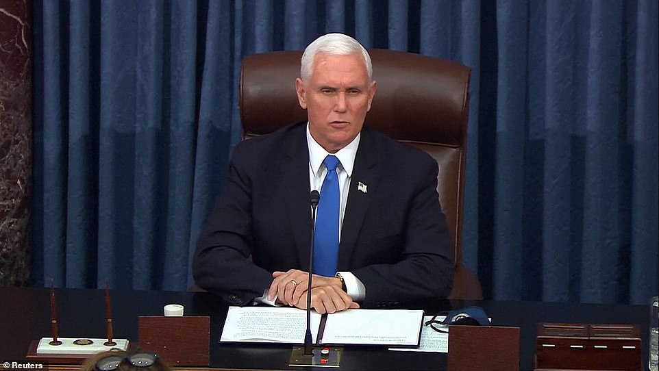 Mike Pence re-opens Senate and praises police who defended Congress from MAGA mob