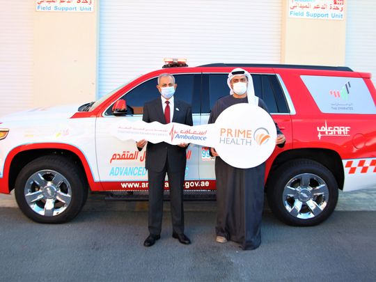 Prime Hospital gifts first responder ambulance to Dubai Corporation of Ambulance Services