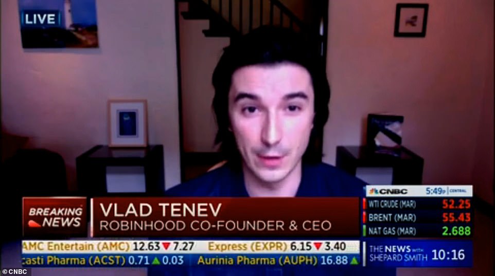 Vlad Tenev, the CEO and co-founder of Robinhood, on Thursday night defended his company's actions
