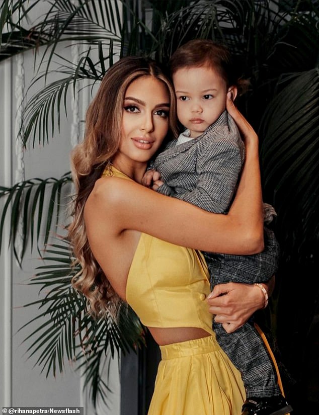 Oksana Voevodina, 28, shared a sweet image of her and her son on her Instagram account
