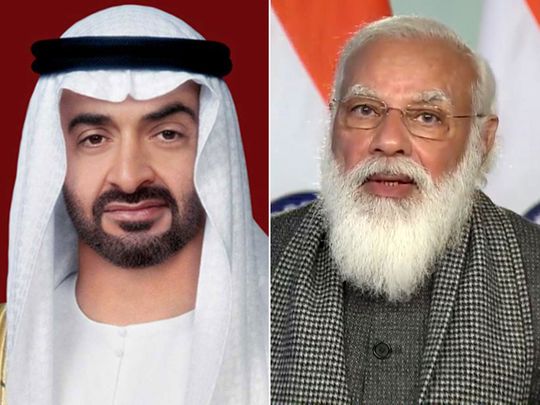 Sheikh Mohamed bin Zayed, Indian Prime Minister Modi discuss ways to enhance bilateral ties