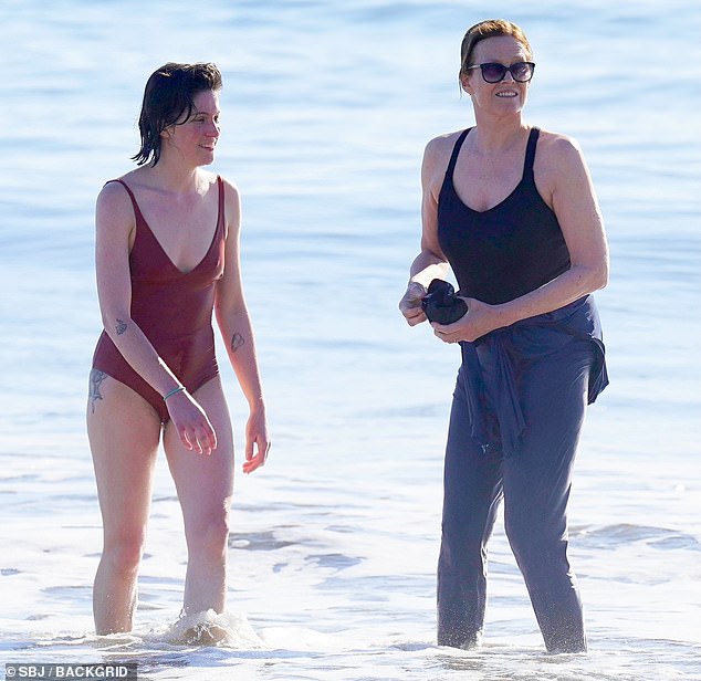 Sigourney Weaver, 71, enjoys a beach day with her mini-me daughter Charlotte, 30