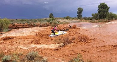 Sydney weather: Man forced to use JET SKI to get from one outback town to another due to heavy rain