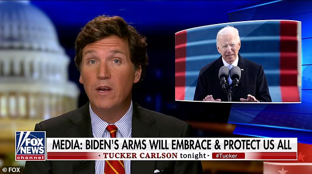 Tucker Carlson asks ‘what is a white supremacist’ after Biden’s promise to stamp out extremism