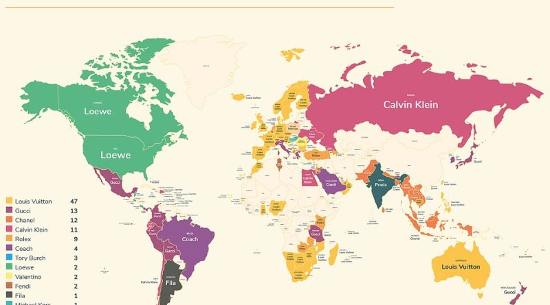 World map reveals the world’s favourite fashion brands – and Louis Vuitton is top
