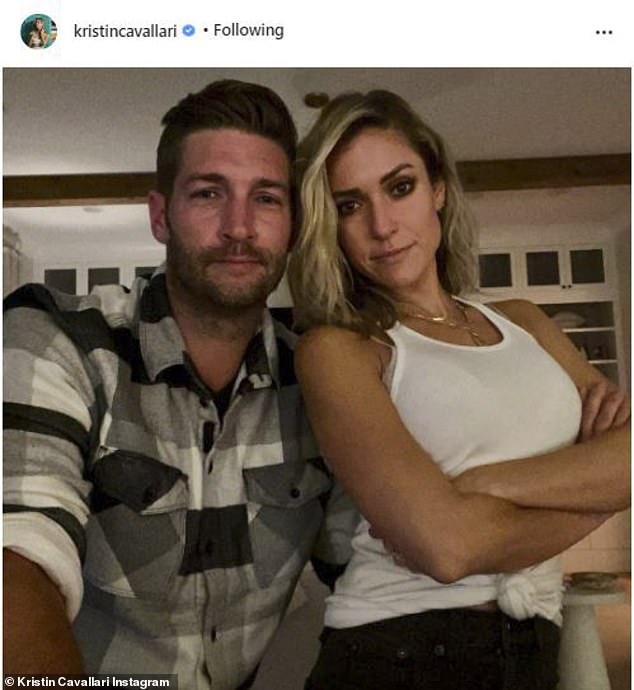 Her ex: Kristin with estranged husband Jay Cutler; they had a few rough patches before calling it quits last year