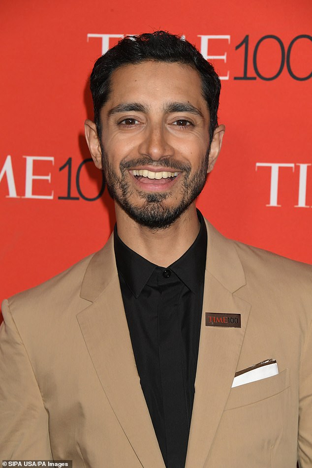 Happy: Fellow nominee Riz Ahmed also made history as the first Muslim nominated for lead actor at the Oscars, the LA Times reported; seen April 25, 2017 at the Time 100 Gala in NYC